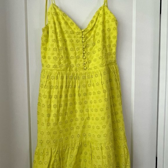 ALICE + OLIVIA Bright Yellow broderie anglaise mini dress - Picture 2 of 7